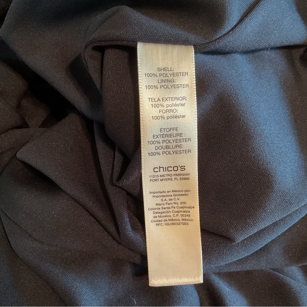 Chico’s Dark Navy Blue Mock Neck Sleeveless Sheath Dress Size 1.5 Reg Med - Picture 9 of 12